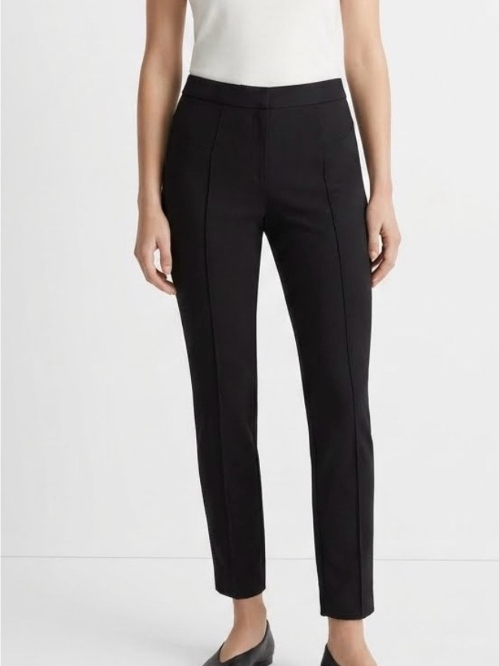 Theory Black Pull On Front Seam Skinny Pants M Quiet Luxury Elevated Basics